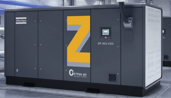 দূষণের শূন্য ঝুঁকি ZR300-750&ZR400-900VSD Atlas Copco তেল মুক্ত স্ক্রু এয়ার কম্প্রেসার